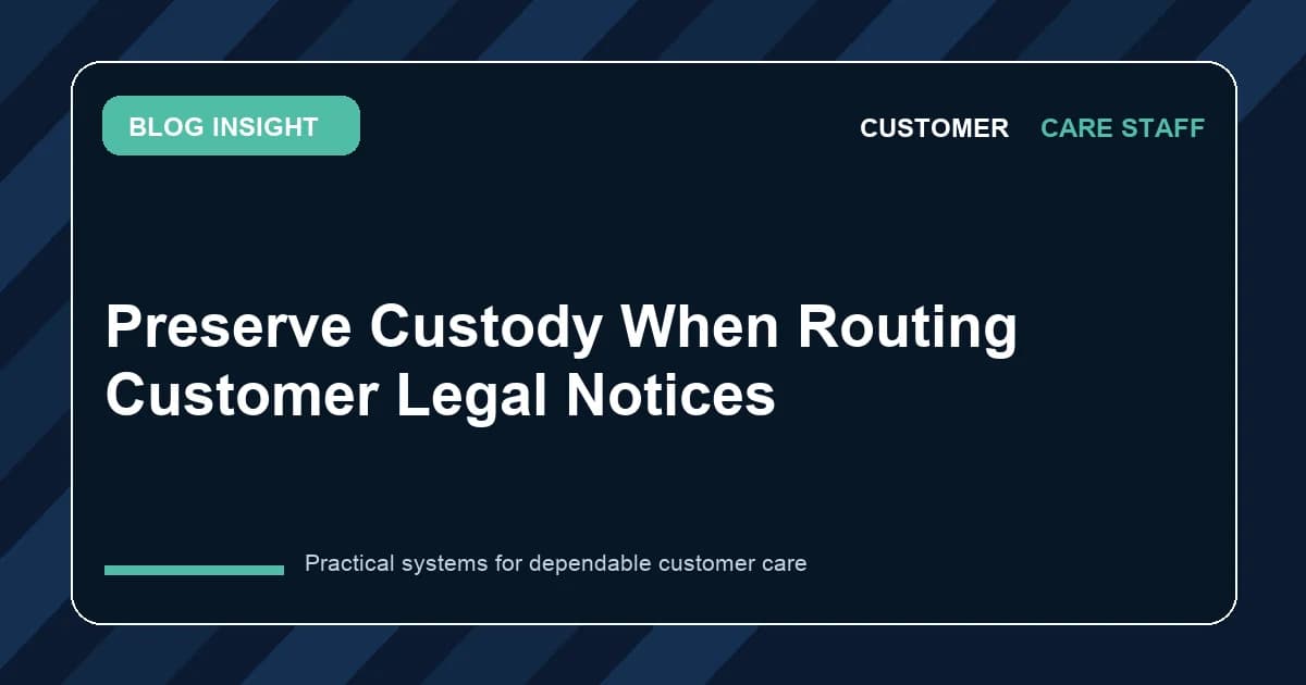 Preserve Custody When Routing Customer Legal Notices