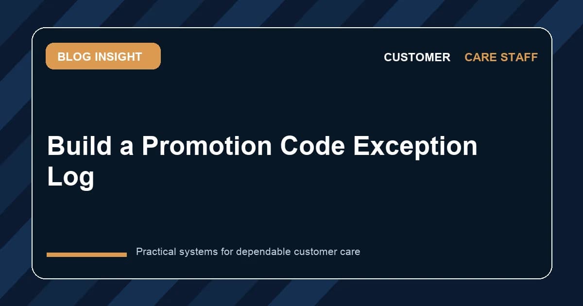 Build a Promotion Code Exception Log