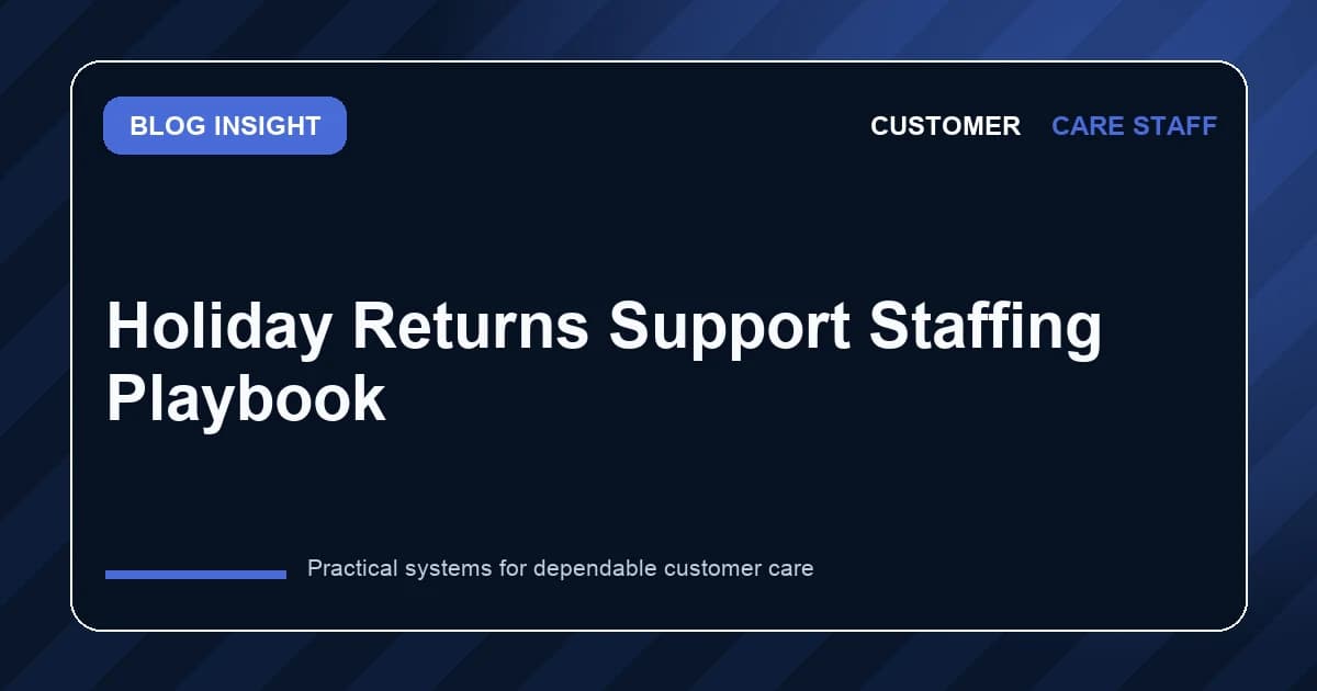 Holiday Returns Support Staffing Playbook
