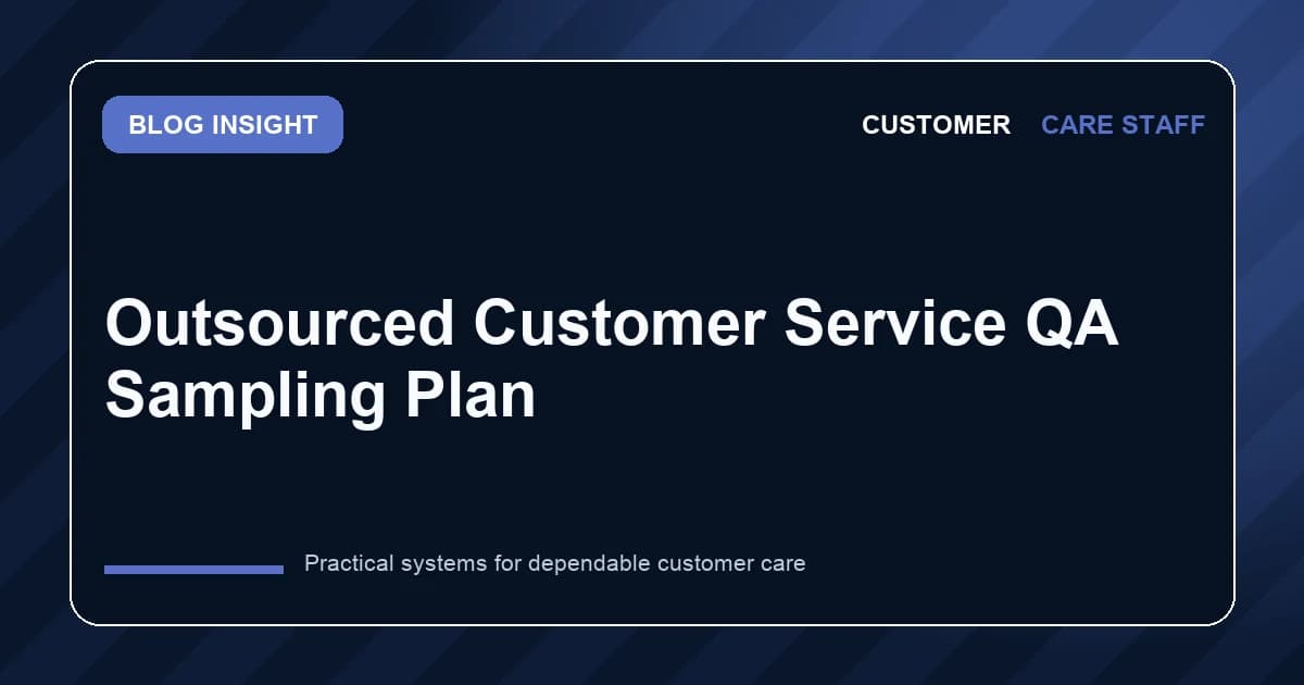 Outsourced Customer Service QA Sampling Plan