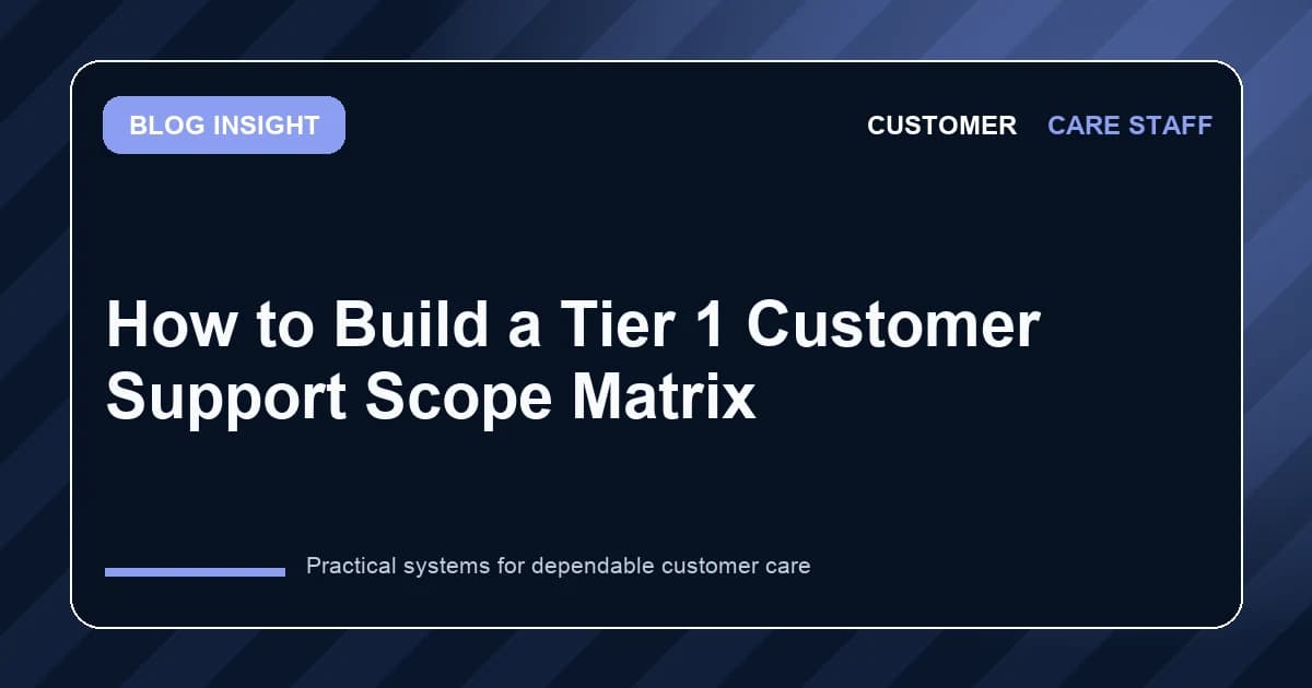 How to Build a Tier 1 Customer Support Scope Matrix