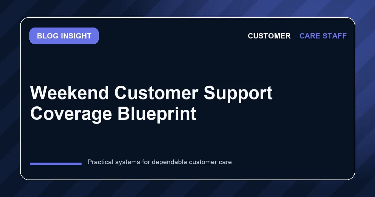 Weekend Customer Support Coverage Blueprint