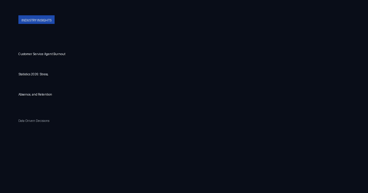 Abstract blue and navy data graphic for customer service agent burnout statistics