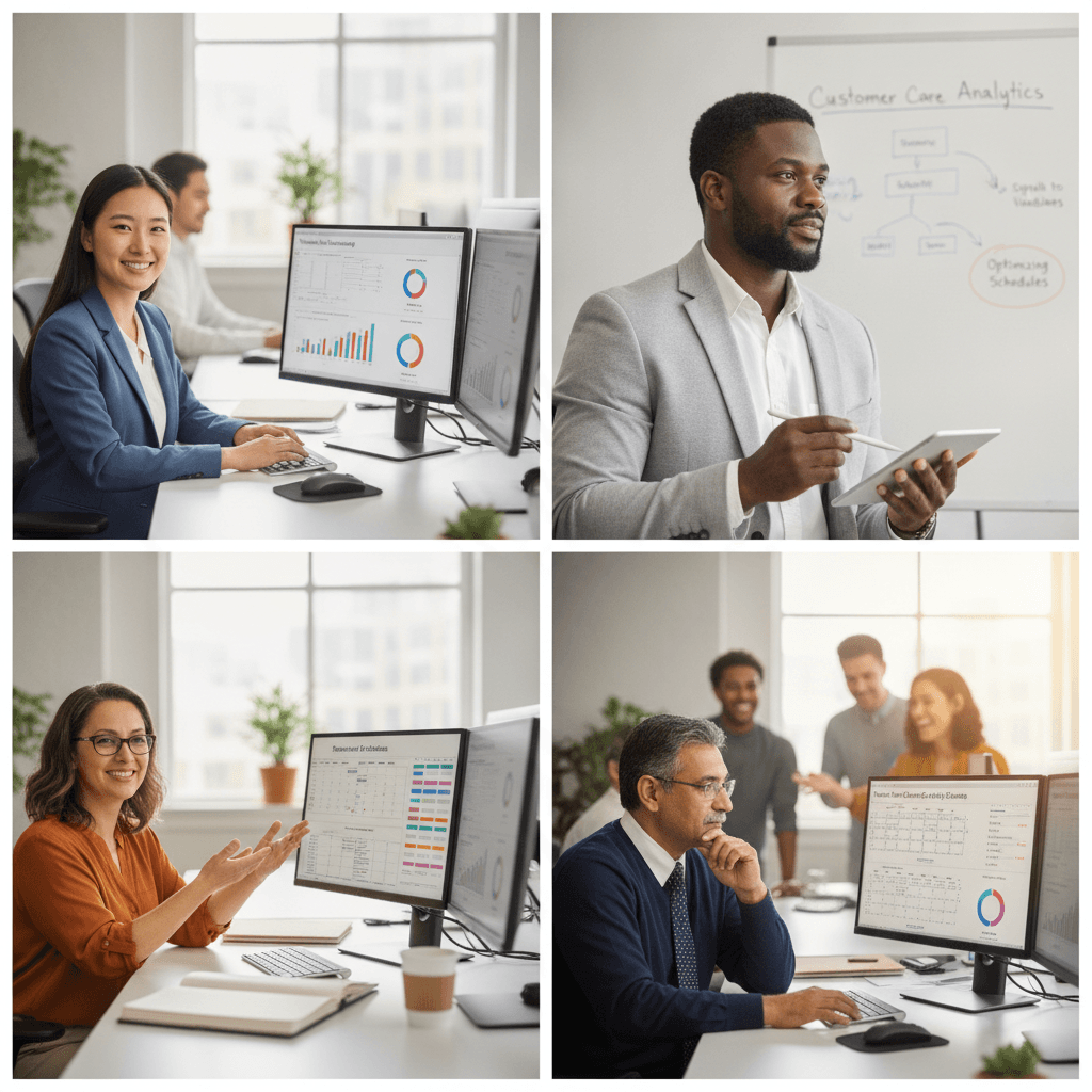 Workforce planner reviewing customer care forecast error