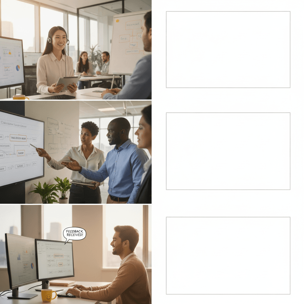 Support agent preparing an update during specialist review